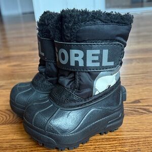 Sorel Black Snow Boots for Toddler, Size 4